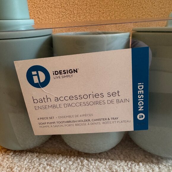 iDesign 3-Piece Bathroom Accessory Set, Soft Aqua - Picture 5 of 8